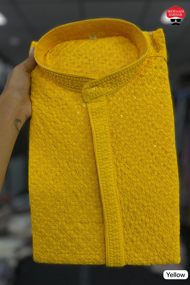 Manyavar Chikankari kurta SS190