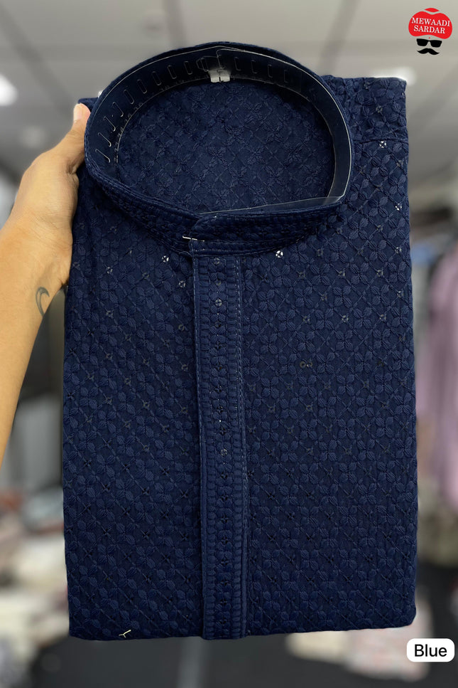 Manyavar Chikankari kurta SS190