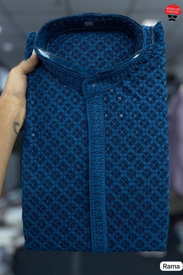 Manyavar Chikankari kurta SS190