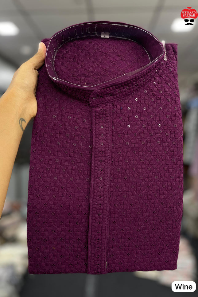 Manyavar Chikankari kurta SS190