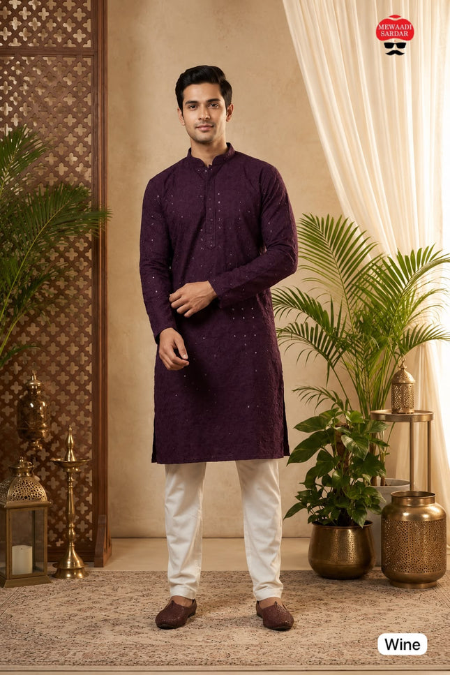 Manyavar Chikankari kurta SS190