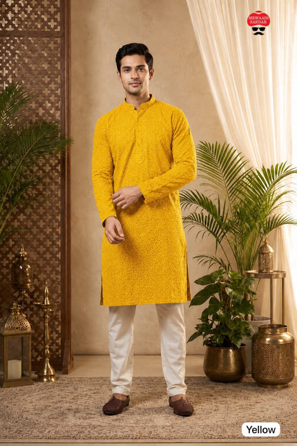 Manyavar Chikankari kurta SS190
