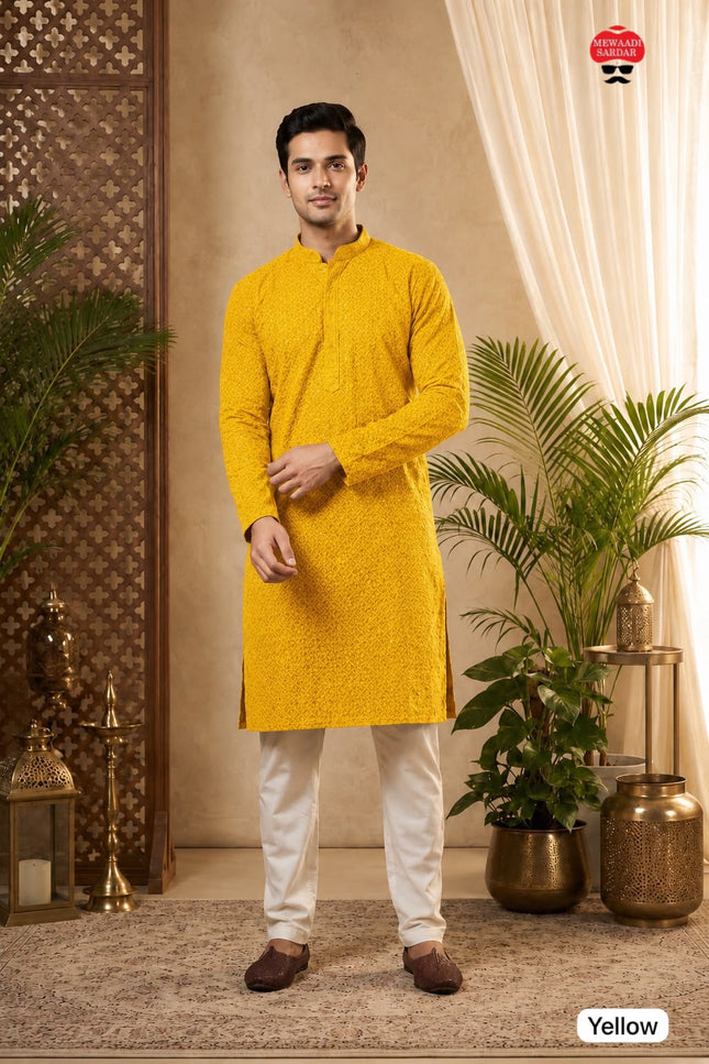 Manyavar Chikankari kurta SS190
