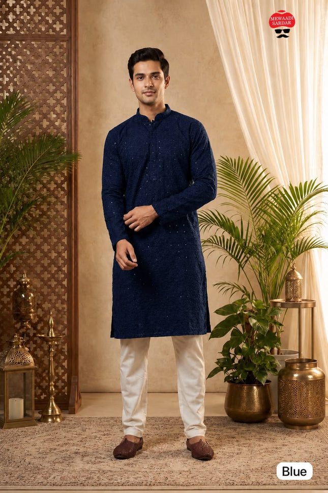 Manyavar Chikankari kurta SS190