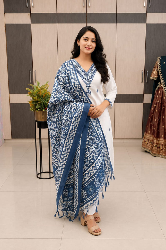 Elegant Khadi Cotton Kurti  set SS208