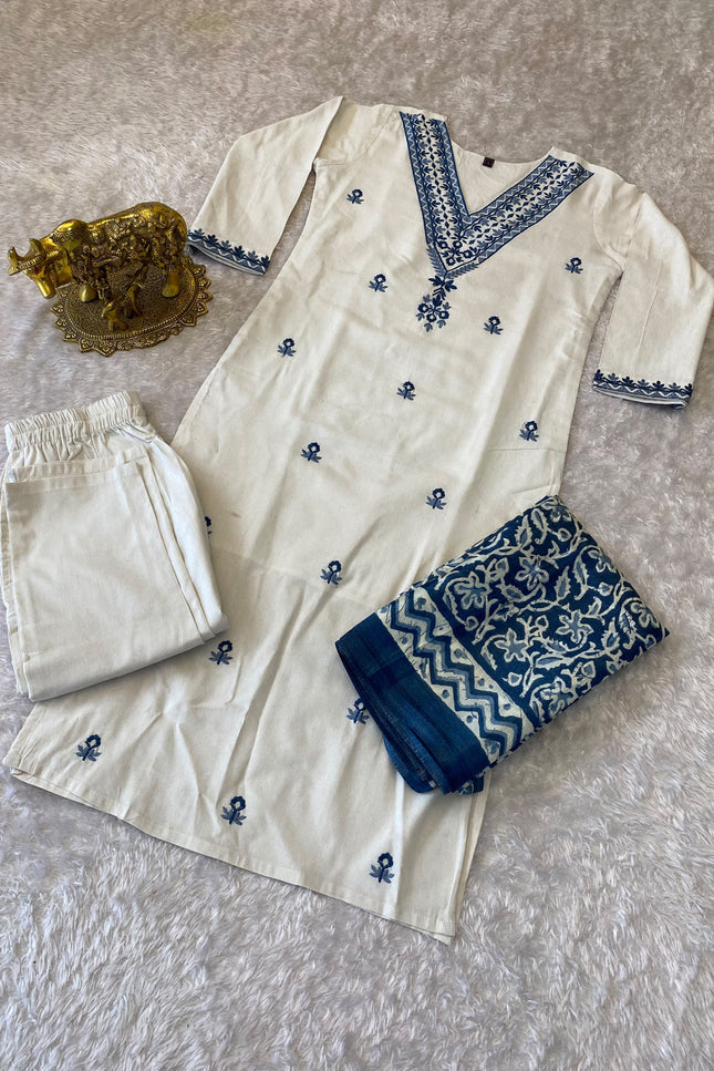 Elegant Khadi Cotton Kurti  set SS208