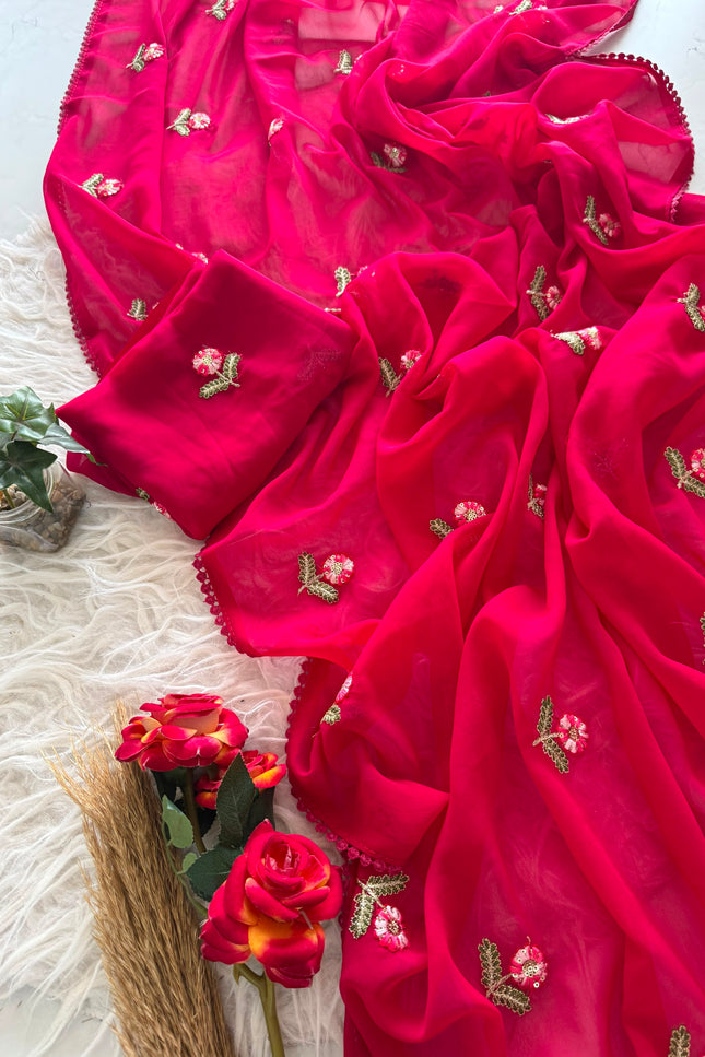 Soft Georrget saree SS181