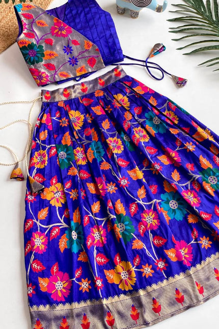 Floral weaving kids lehanga SS223