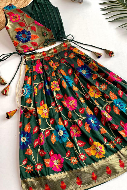 Floral weaving kids lehanga SS223