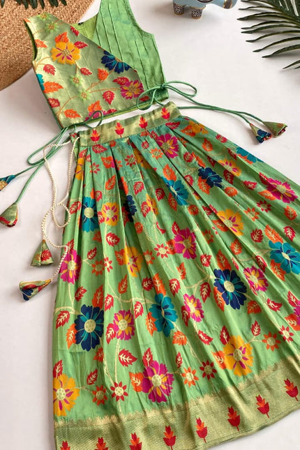 Floral weaving kids lehanga SS223