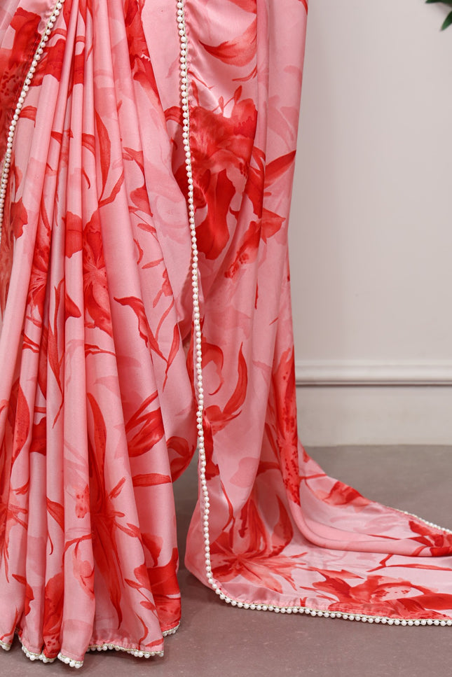 Pearls satin saree SS199