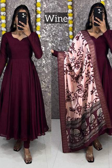 Beautiful plain vichithra anarkali SS332
