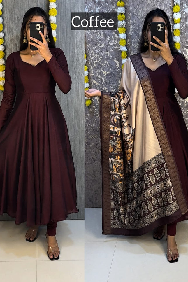 Beautiful plain vichithra anarkali SS332