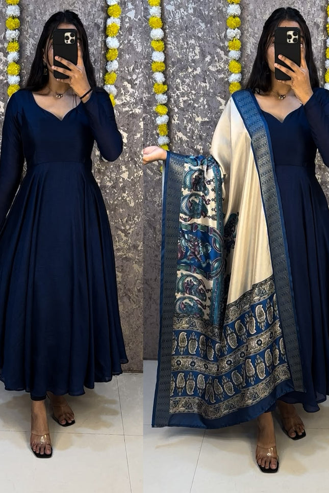Beautiful plain vichithra anarkali SS332