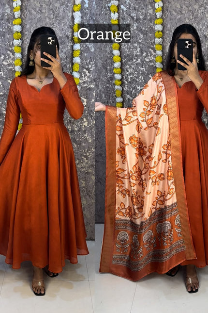 Beautiful plain vichithra anarkali SS332