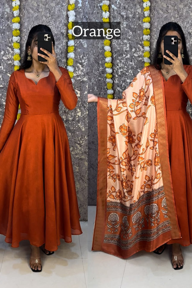 Beautiful plain vichithra anarkali SS332