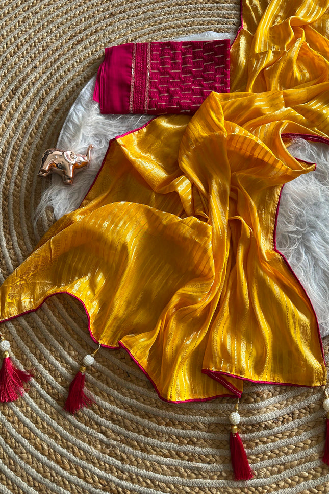 Soft viscose jecard saree SS218