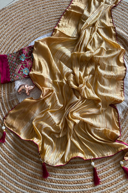 Soft viscose jecard saree SS218