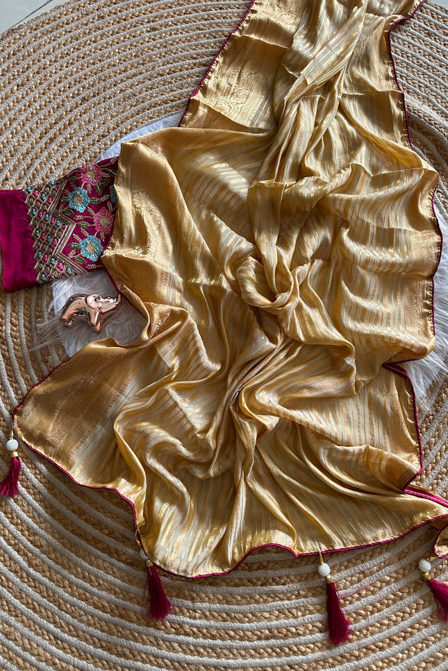Soft viscose jecard saree SS218
