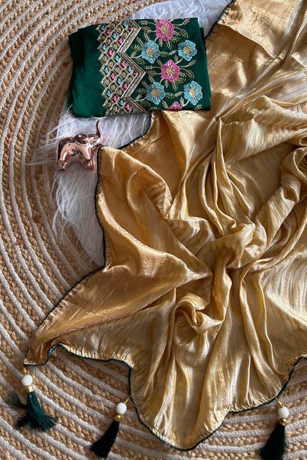 Soft viscose jecard saree SS218