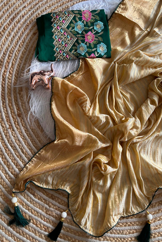 Soft viscose jecard saree SS218