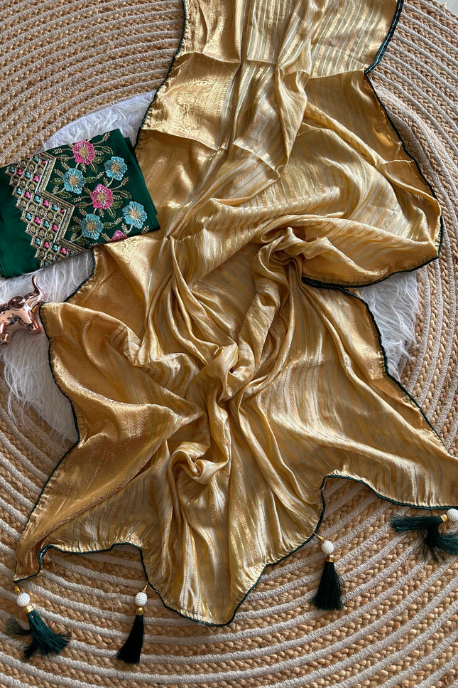 Soft viscose jecard saree SS218