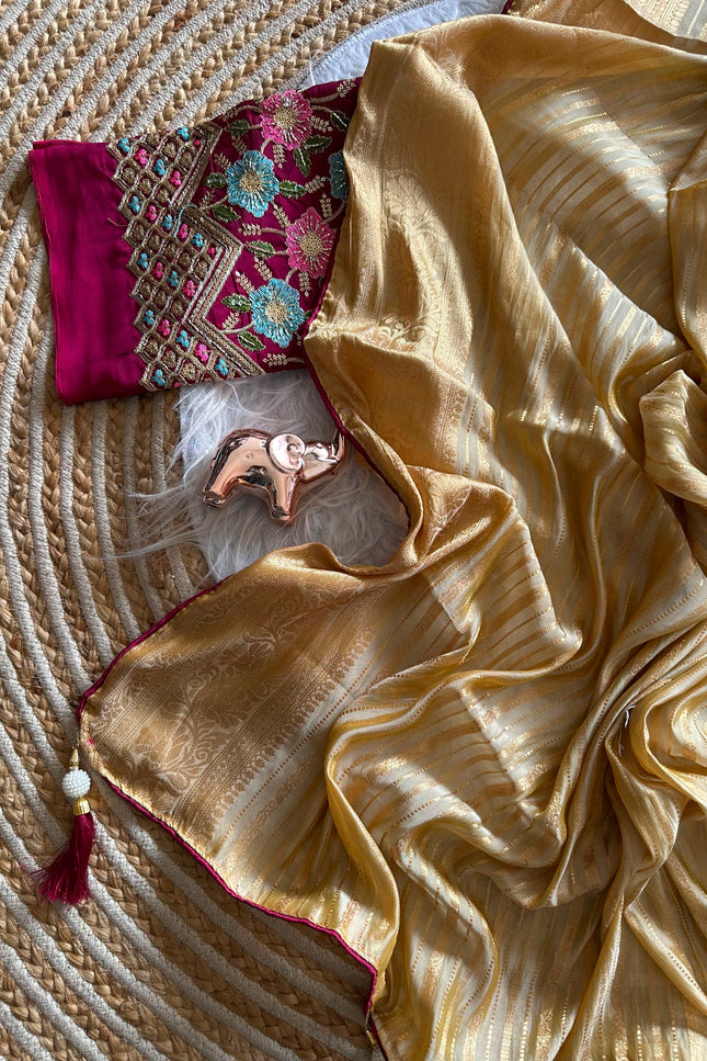 Soft viscose jecard saree SS218