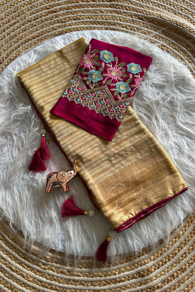 Soft viscose jecard saree SS218