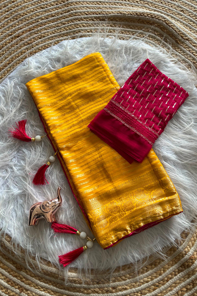 Soft viscose jecard saree SS218