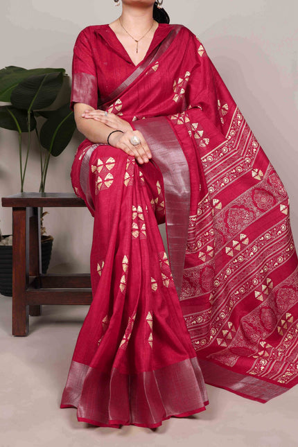 Slub Silk saree SS197