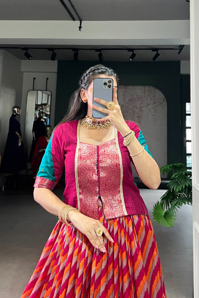 Tasar Silk crop top set SS229