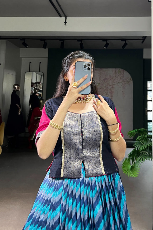 Tasar Silk crop top set SS229