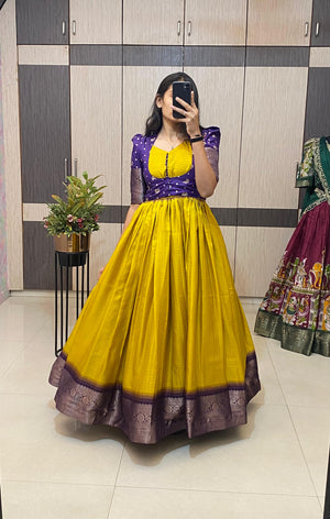 yellow with blue