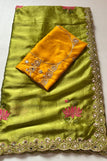 blouse unstitched' / green