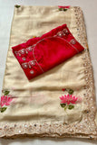 blouse unstitched' / off white