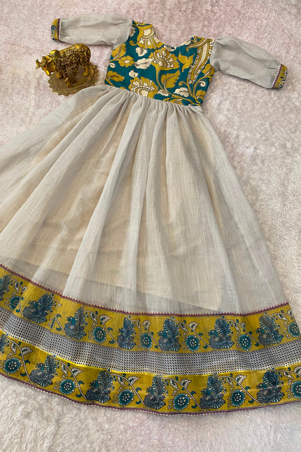 Elegant Soft Linen DigitalPrint Gown  SS230