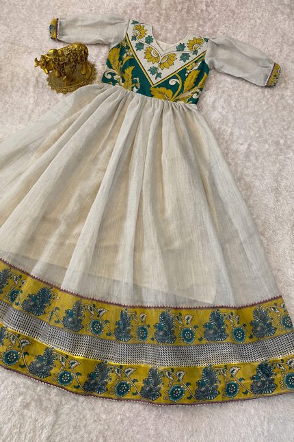 Elegant Soft Linen DigitalPrint Gown  SS230