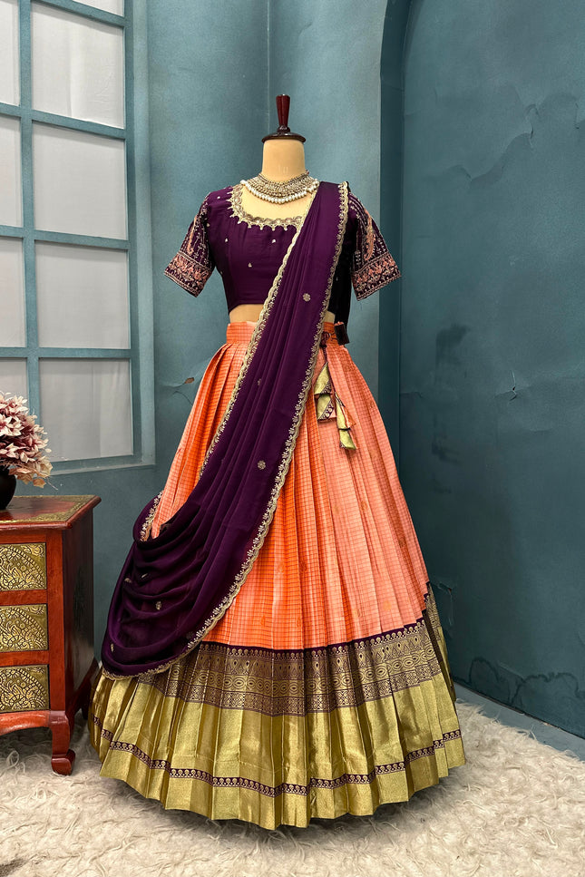 Kanjivaram silk lehanga SS302