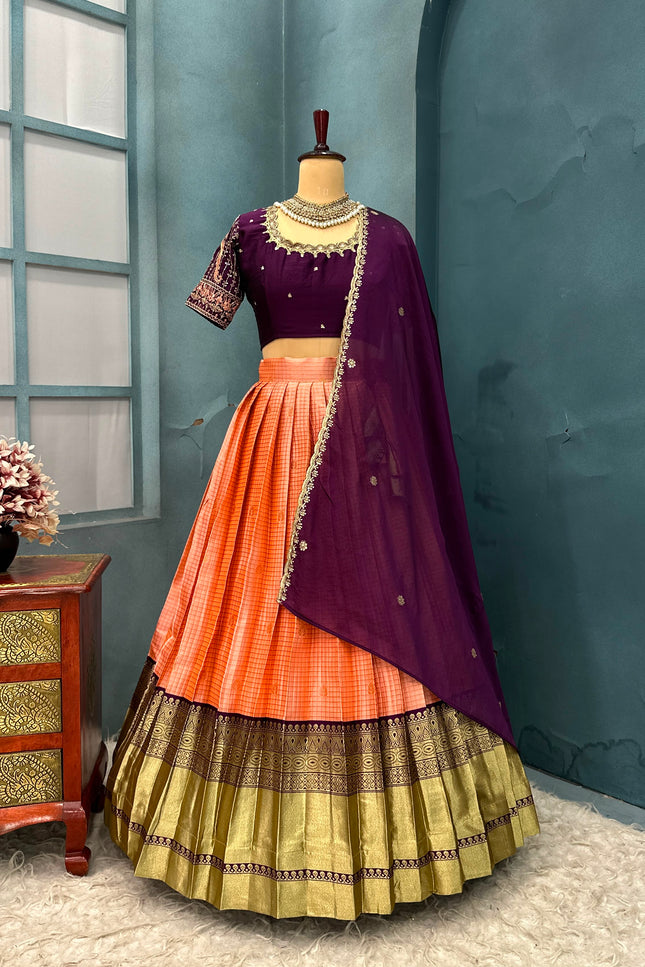 Kanjivaram silk lehanga SS302