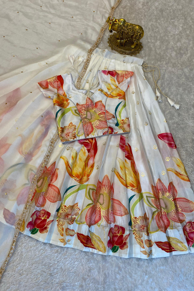 Position foil silk Lehenga SS241