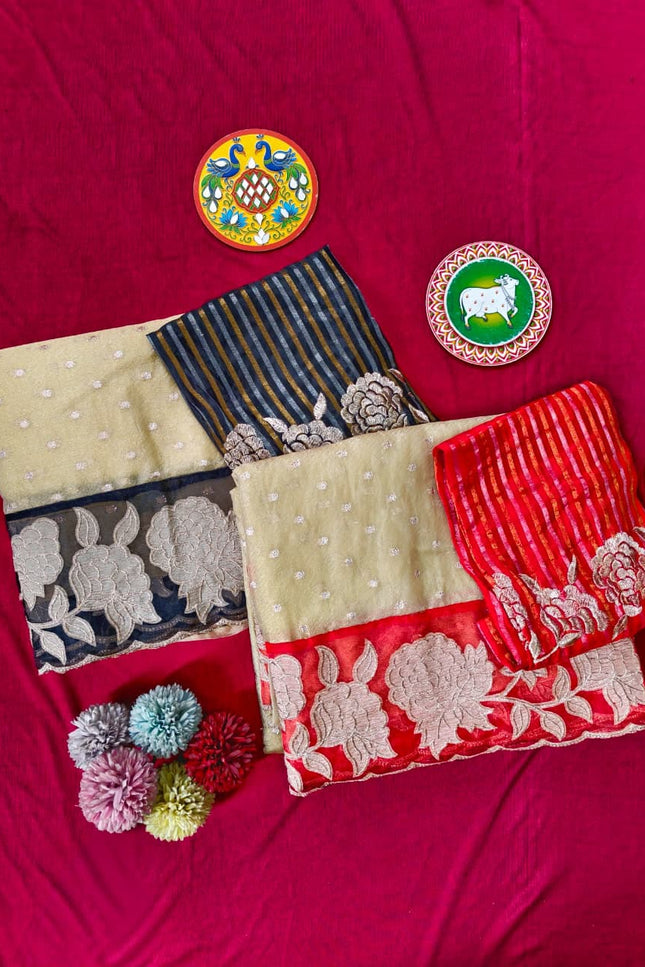 Pure soft zari tissue sarees SS259