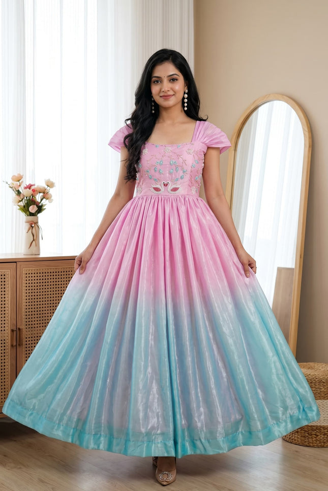 Soft padding chinon gown SS248