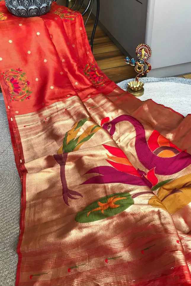 Tissue Shimmer Silk Paithani Saree SS258