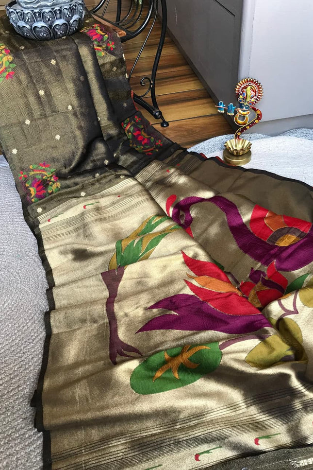 Tissue Shimmer Silk Paithani Saree SS258