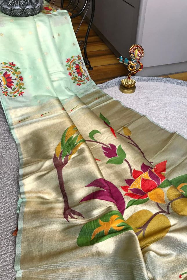Tissue Shimmer Silk Paithani Saree SS258