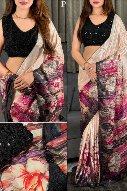 Glass crepe saree SS317