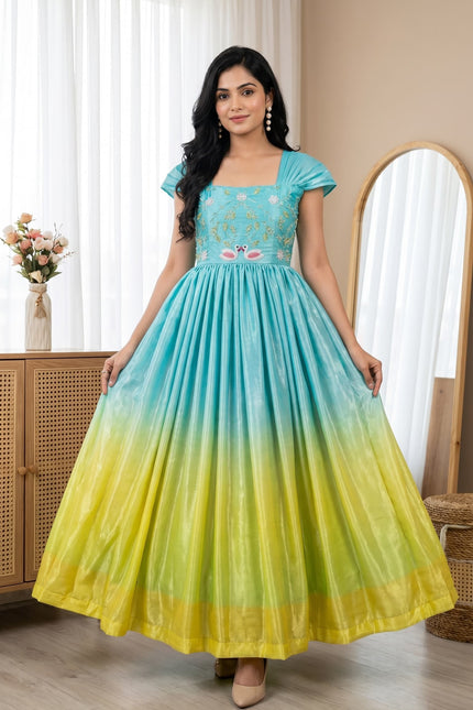 Soft padding chinon gown SS248