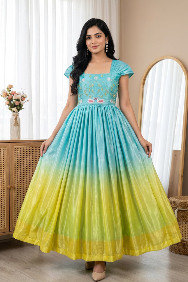 Soft padding chinon gown SS248