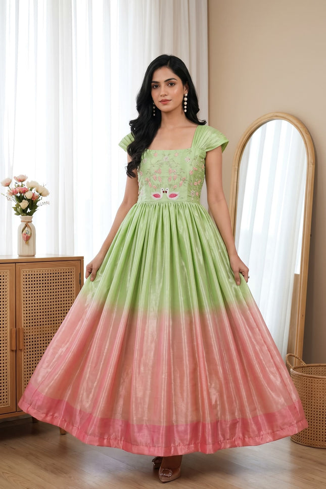 Soft padding chinon gown SS248