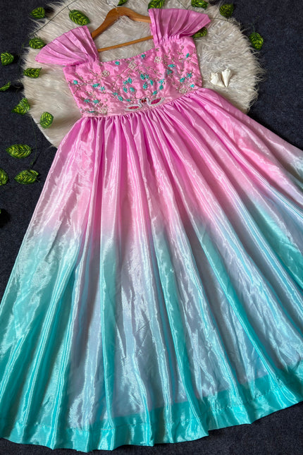Soft padding chinon gown SS248